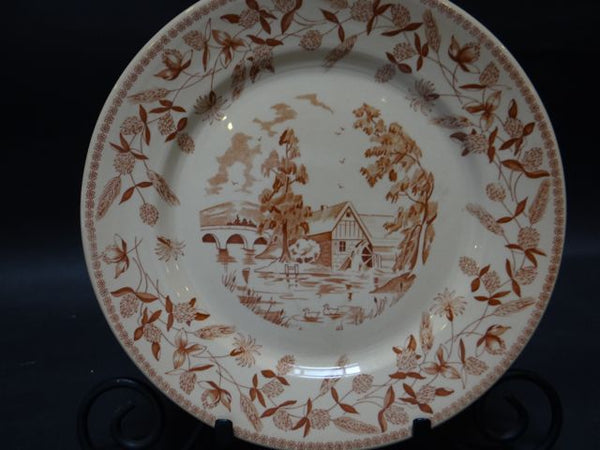 Ye Old Mill Pattern Restaurant Plate Wallace China 1940s-50s