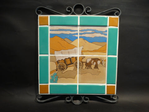 Taylor Tile Covered Wagon Plaque
