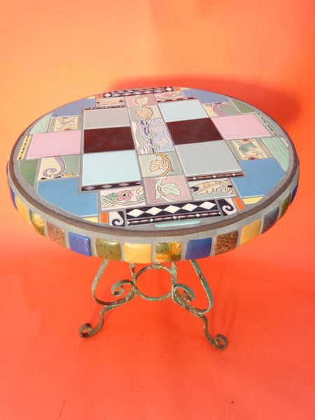 Circular Tile Table, Claycraft