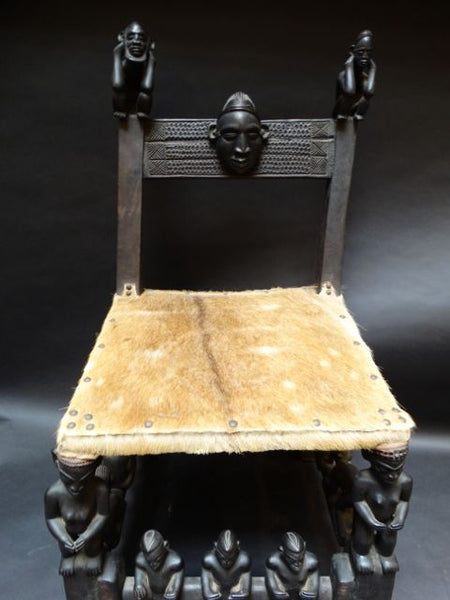 Figurative African Chair late 19th-Early 20th Century “Old Man and Youth”