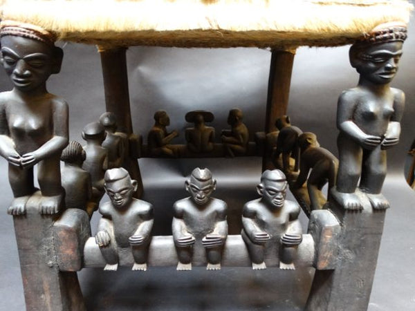Figurative African Chair late 19th-Early 20th Century “Old Man and Youth”