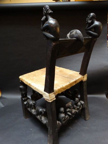 Figurative African Chair late 19th-Early 20th Century “Old Man and Youth”
