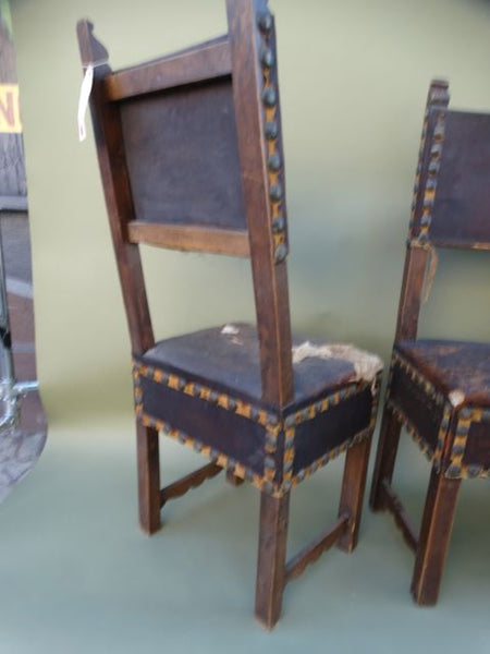Spanish Colonial Mexican Colonial Santa Barbara Mission Chairs, set of 4 F1332