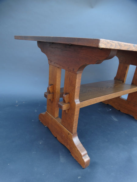 Gustav Stickley Trestle Library Table