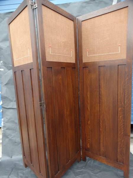 Stickley Brothers 3-Panel Oak Screen Reproduction