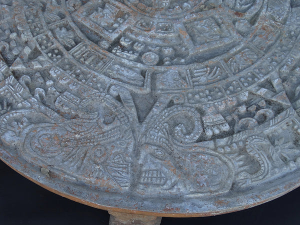 Mayan Mexican Aluminum Calendar Patio Table