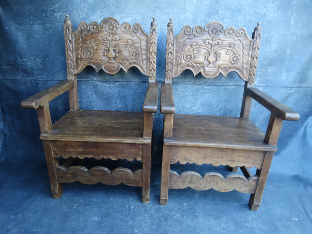 Pair of George Hunt Mexican Colonial Chairs F2189
