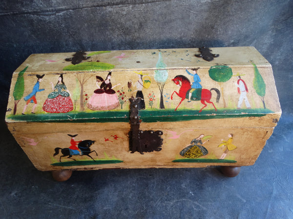 Salvador Corona - 18th Century Trunk painted by the artist 1930-40 F2348