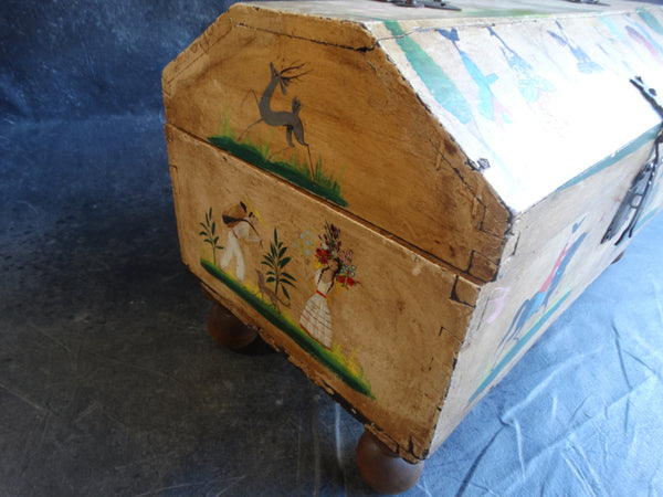 Salvador Corona - 18th Century Trunk painted by the artist 1930-40 F2348