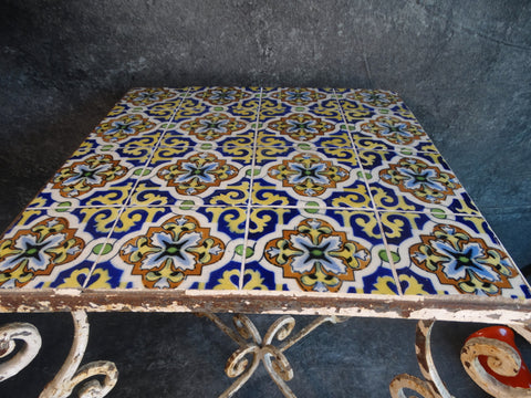 Mexican 16-Tile Tile-Top Table 1920s F2357