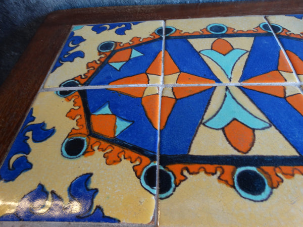 Tudor Tile 6-Tile Table on a Spanish Revival Base F2370
