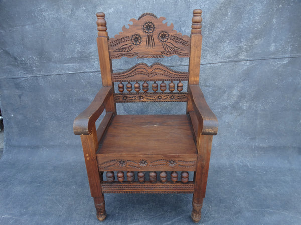 Mexican Handcarved Hacienda Chair 1950s F2380