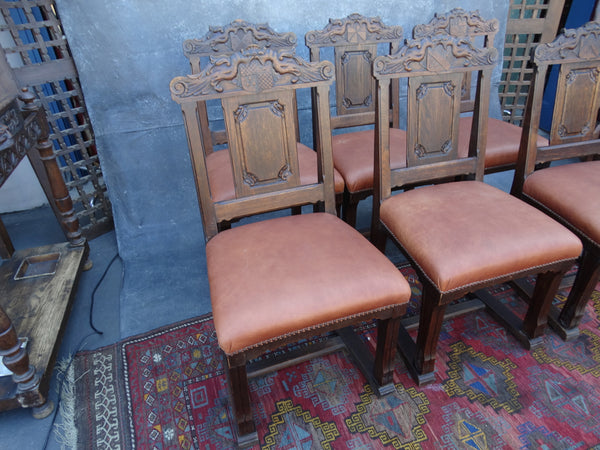 Set of 6 Portuguese Dining Chairs - Early 20th Century F2396