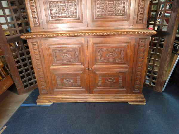 Spanish Revival Hand-Carved Hutch from the Wrigley Estate F2399