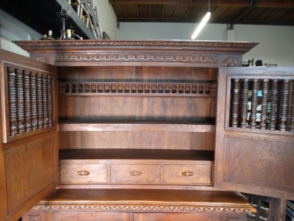 Spanish Revival Hand-Carved Hutch from the Wrigley Estate F2399