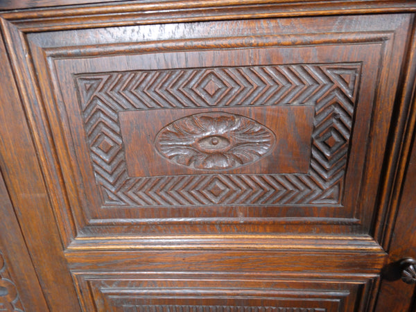 Spanish Revival Hand-Carved Hutch from the Wrigley Estate F2399