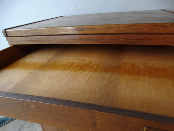 Yawman & Erbe Mfg. Co. Oak Flat File Cabinet F2418