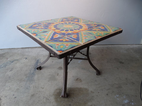 Hispano-Moresque 16-Tile Tile-Top Table F2421