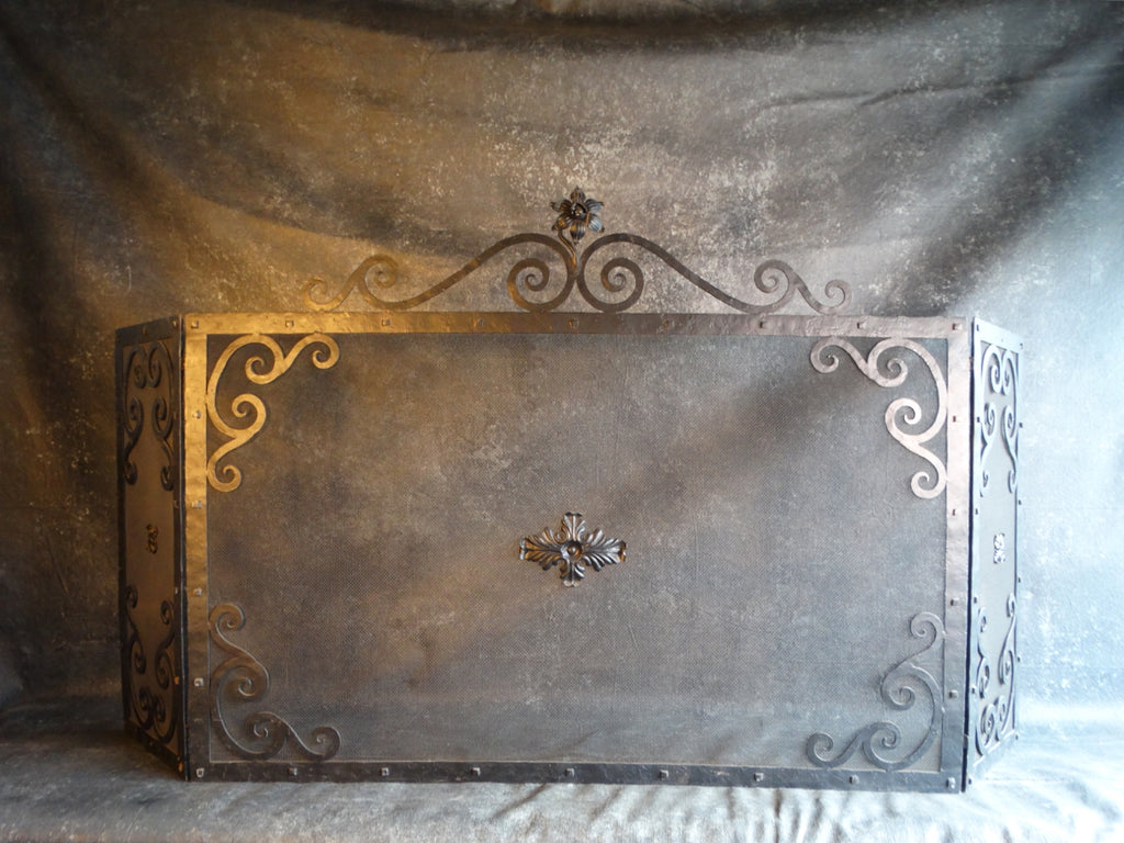 Spanish Revival Wrought Iron Fireplace Screen Circa 1920 S F5000   F5000.1 1024x1024 