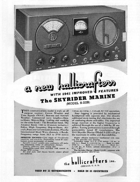 Hallicrafters Ship to Shore Radio Transmitter Skyrider Marine Model S-22R c 1940 - A2346
