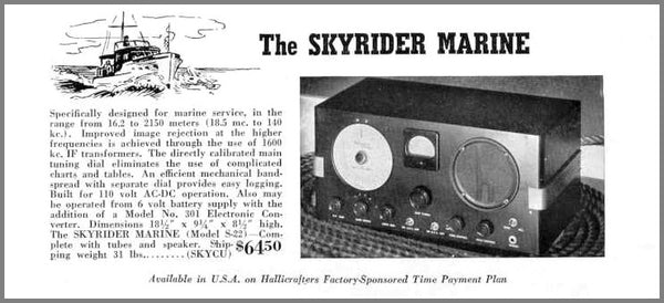 Hallicrafters Ship to Shore Radio Transmitter Skyrider Marine Model S-22R c 1940 - A2346