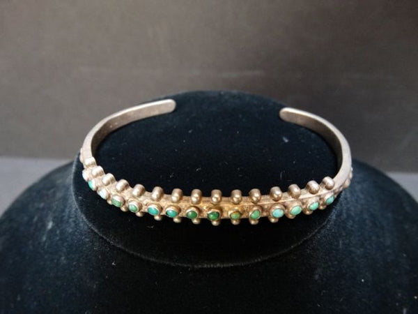 Green Turquoise & Silver Bracelet