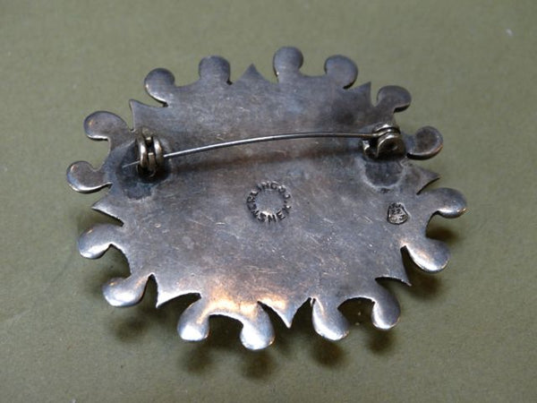 Mexican Single Amethyst Silver Pin