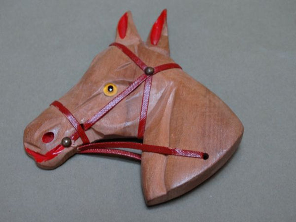 Wooden Horse Head Pin