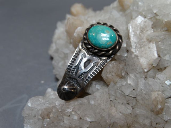 Silver and Turquoise Navajo Shoe/Lapel Clip