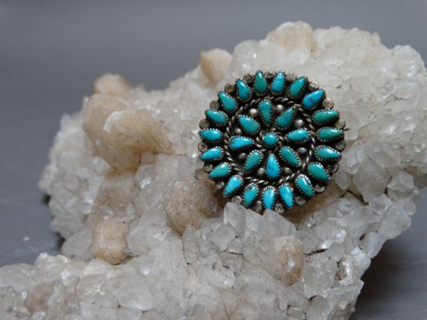 Zuni Silver and Turquoise Pin