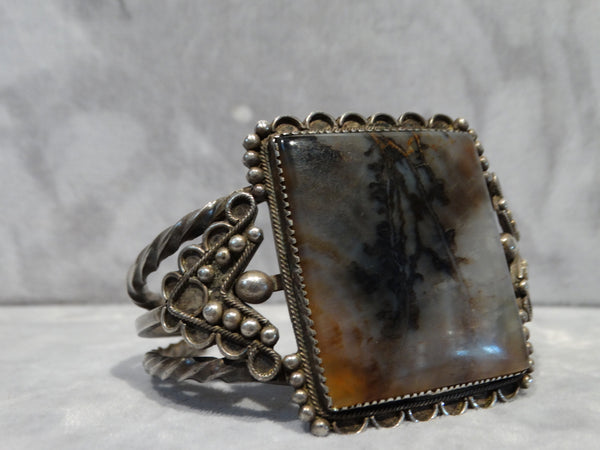 Navajo Silver and Blood Agate Cuff