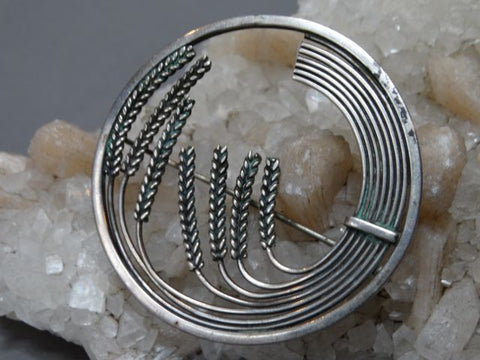 Georg Jensen Wheat Sheaf Circle Pin 1940s