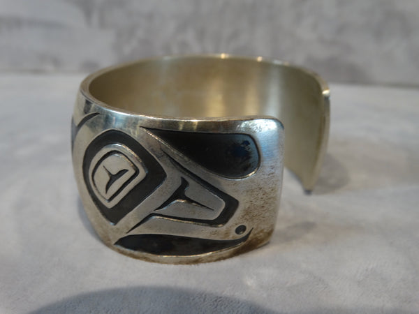 Silver Cuff - Contemporary with Northwest Motif