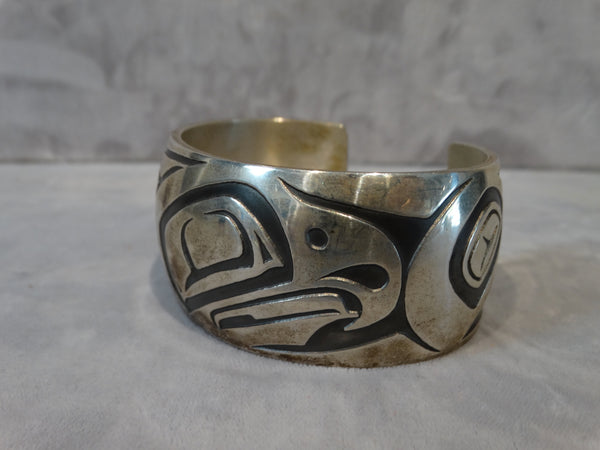Silver Cuff - Contemporary with Northwest Motif