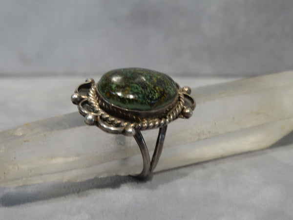 Navajo Silver and Turquoise Single Stone Ring