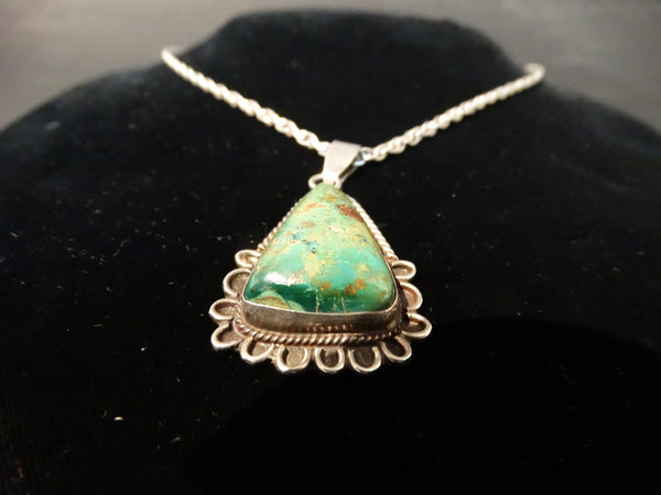Navajo Turquoise and Silver Pendant