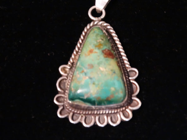 Navajo Turquoise and Silver Pendant