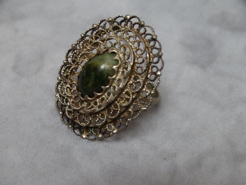 Mexican Silver Wire Medallion Ring