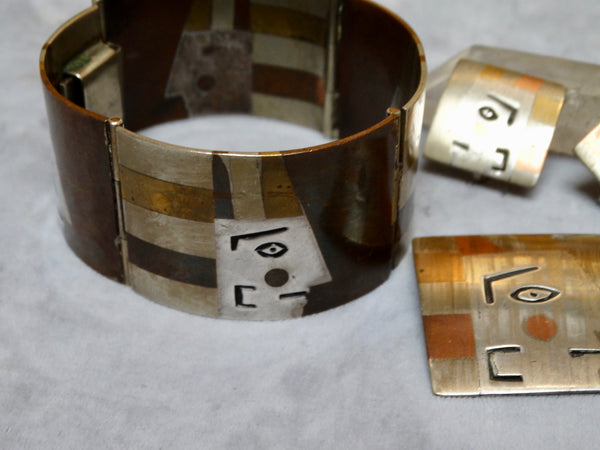 Mexican Mid-Century Modernist Mixed Metals Suite