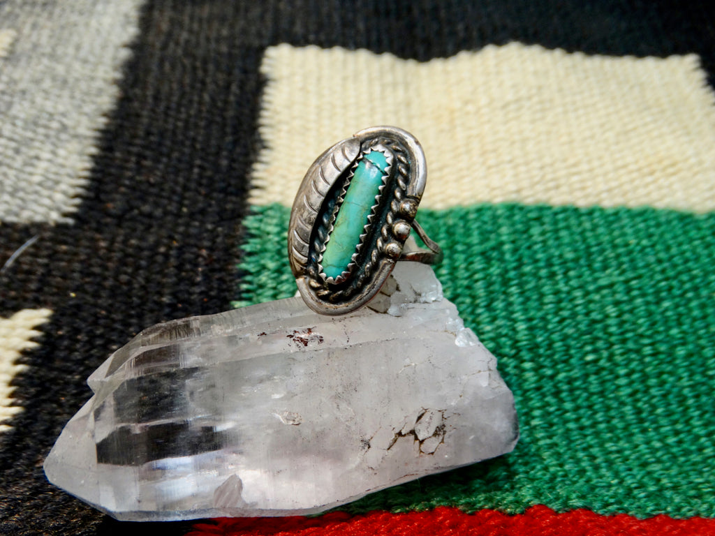 Navajo Silver and Turquoise Ring Size 7