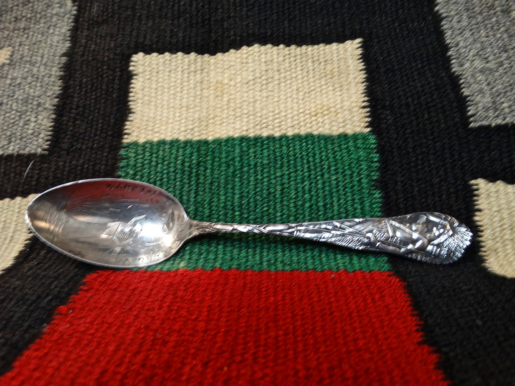 Sterling Silver Spoon with Male Indian Relief on Handle
