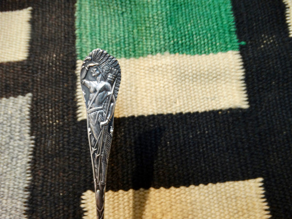 Sterling Silver Spoon with Male Indian Relief on Handle