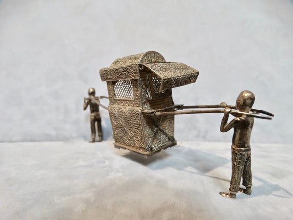 Silver Chinese Palanquin with Bearers