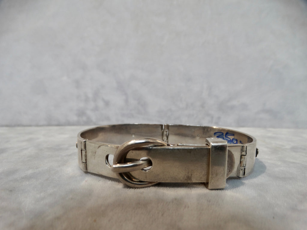 Mexican Silver and Rosewood Belt Buckle Bracelet