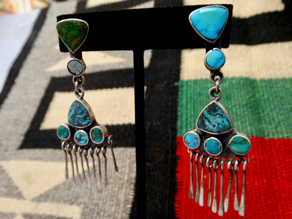 Frederico Navajo-Style Turquoise & Silver Custom Earrings