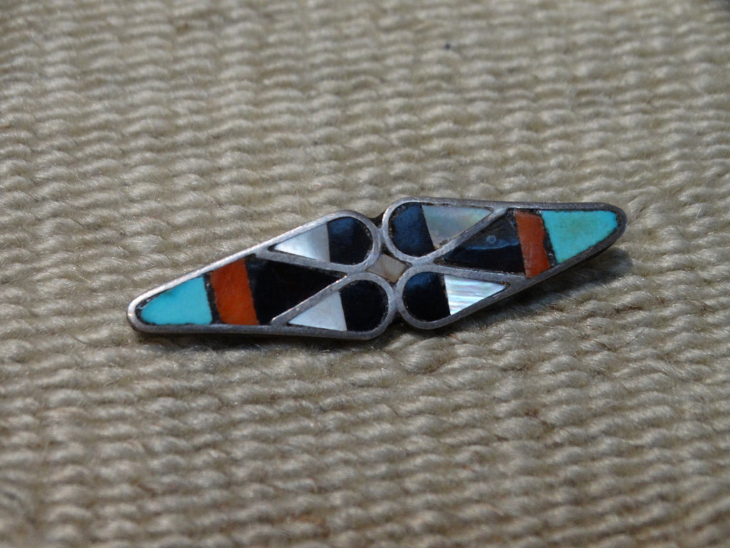 Hopi Geometric Multi-stone Pin c 1940