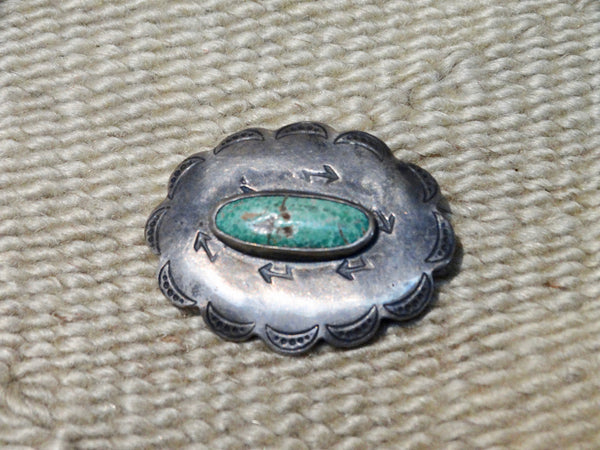 Navajo Ingot Early Single-Stone Arrows in a Circle Surround Pin