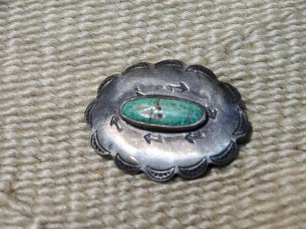 Navajo Ingot Early Single-Stone Arrows in a Circle Surround Pin