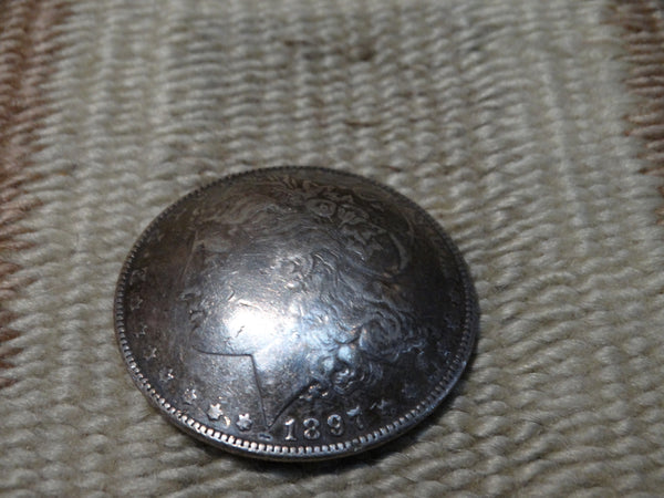 Navajo 1897 Silver Dollar Button