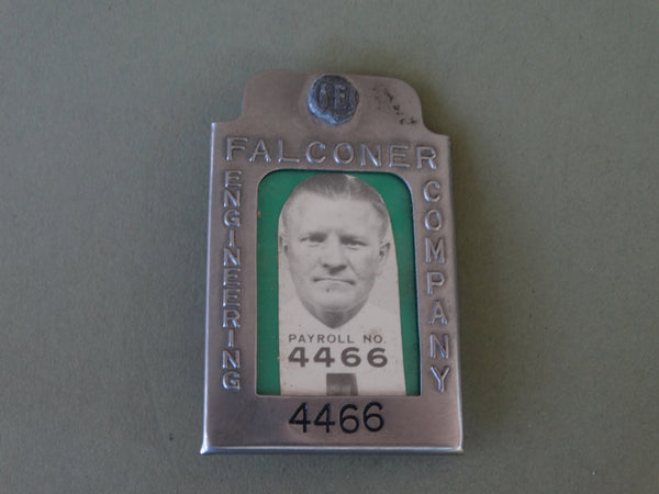 Vintage Employee ID Badge: Falconer Engineering Co. J289